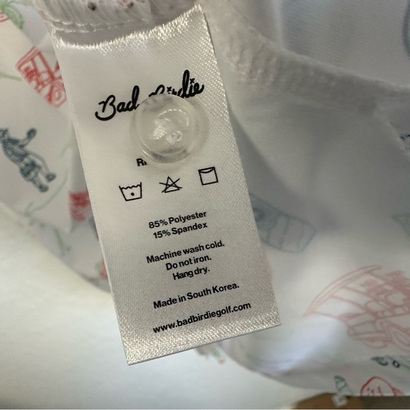 Bad Birdie Mens The Necessities Golf Polo Sz Medium White Short Sleeve Novelty - Picture 7 of 9